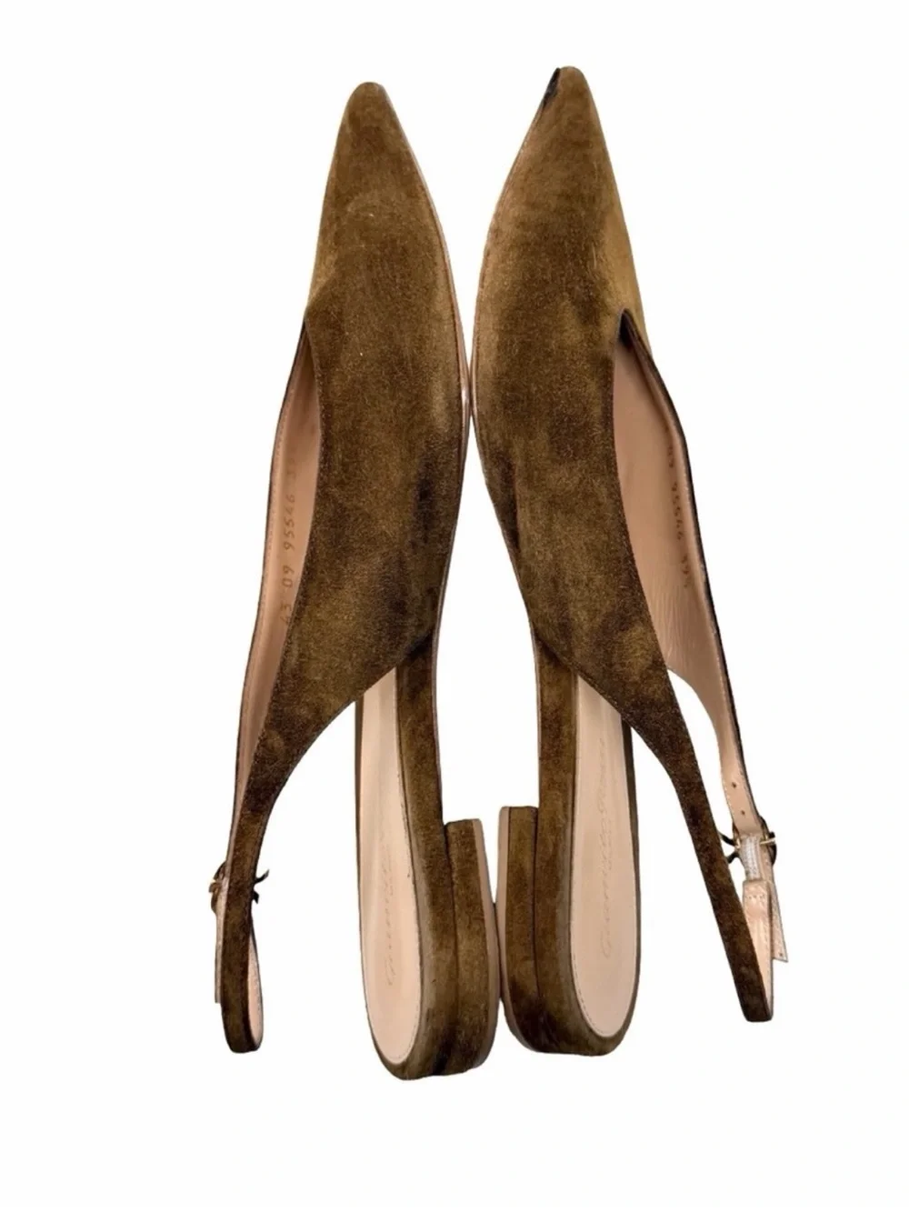 Gianvito Rossi Robbie 05 Slingback Flats Size IT 39.5 Brown Suede Quiet Luxury